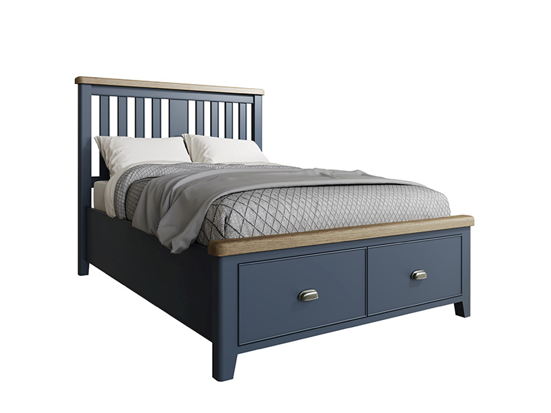 Ryedale Blue Double Drawer Bedframe
