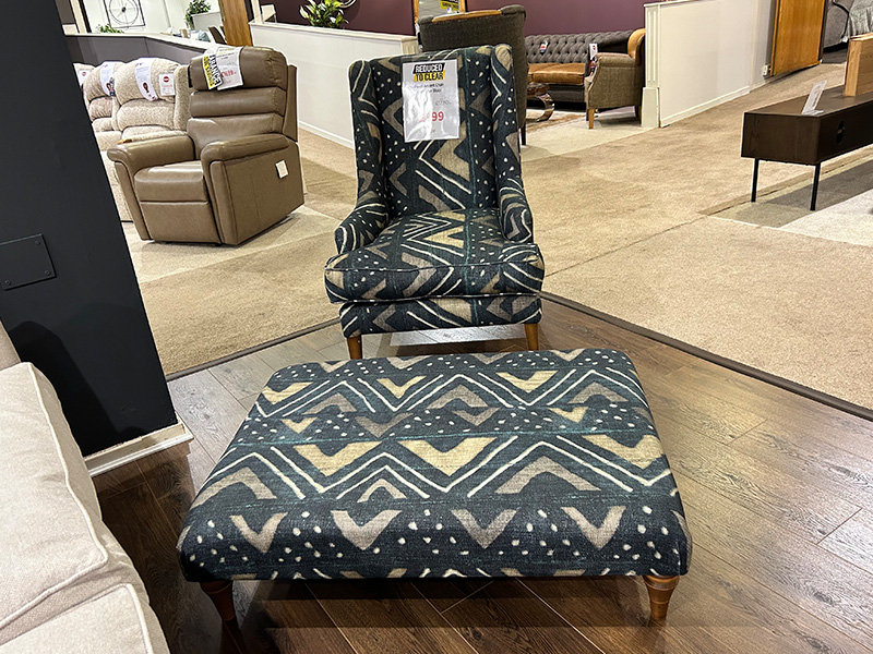 Pucci Accent Chair and Large Stool