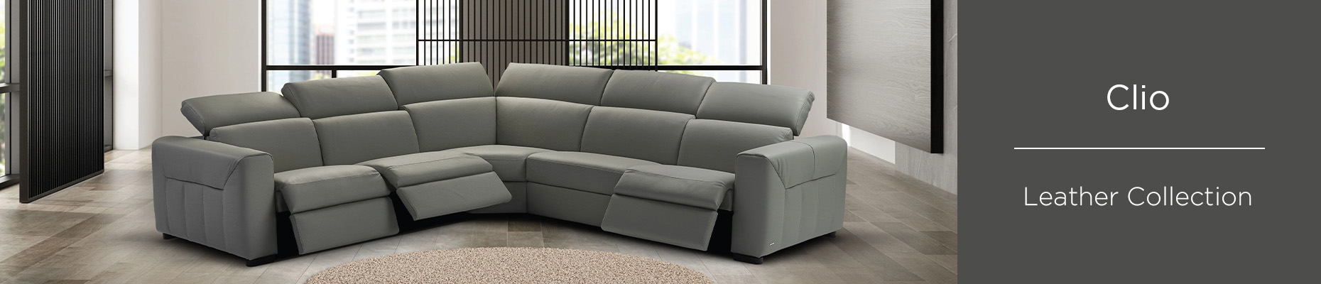 Clio Leather sofa collection at Forrest Furnishing