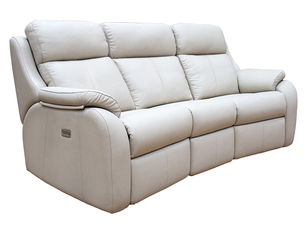 Kingsbury 3 Seat Curved Electric Sofa Leather