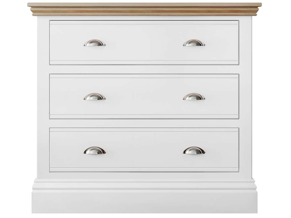 New England 3 Drawer Small Wide Chest