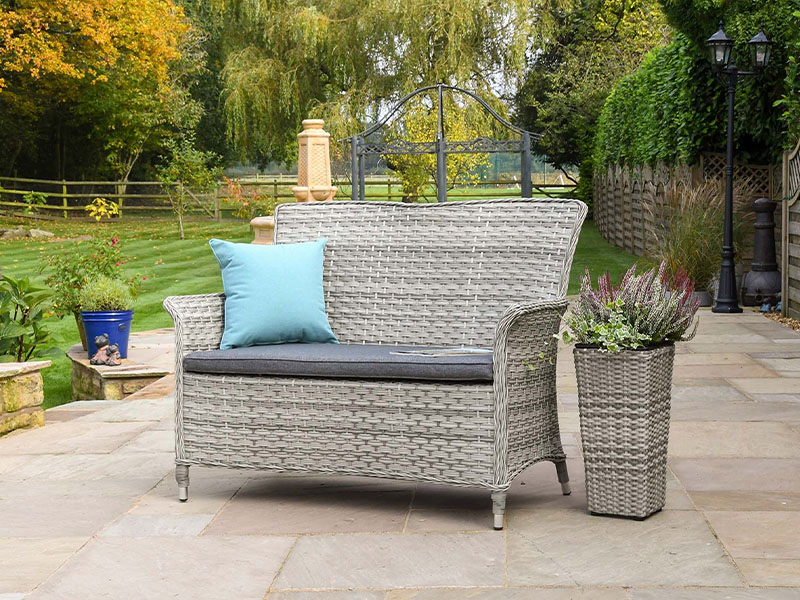 rattan bench garden