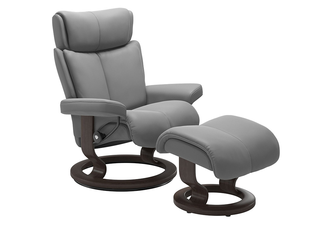 Magic Small Recliner and stool in Batick Leather
